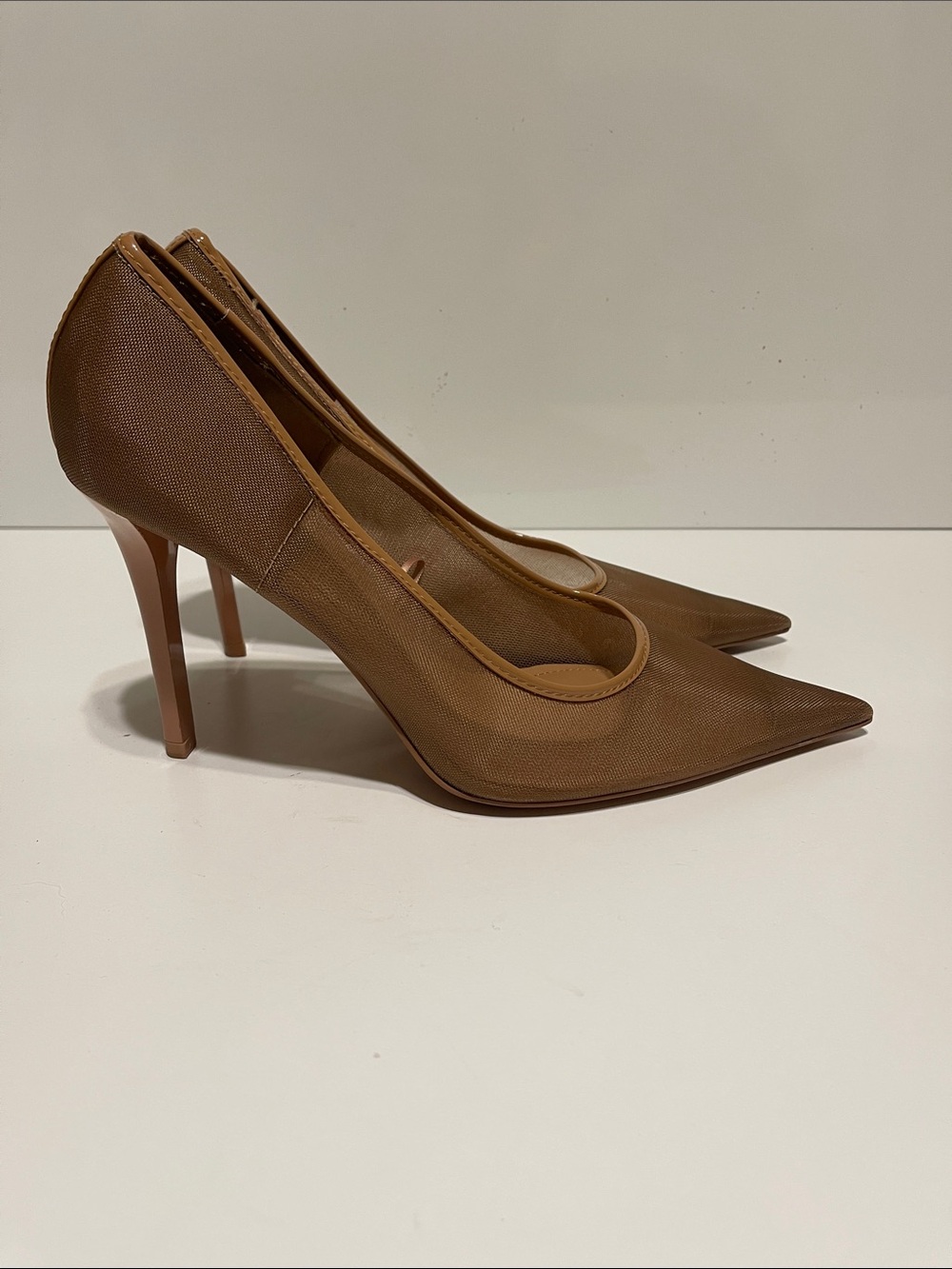 ZARA Women’s Mesh Pointed-Toe Stiletto Pumps Brown Size 9.5